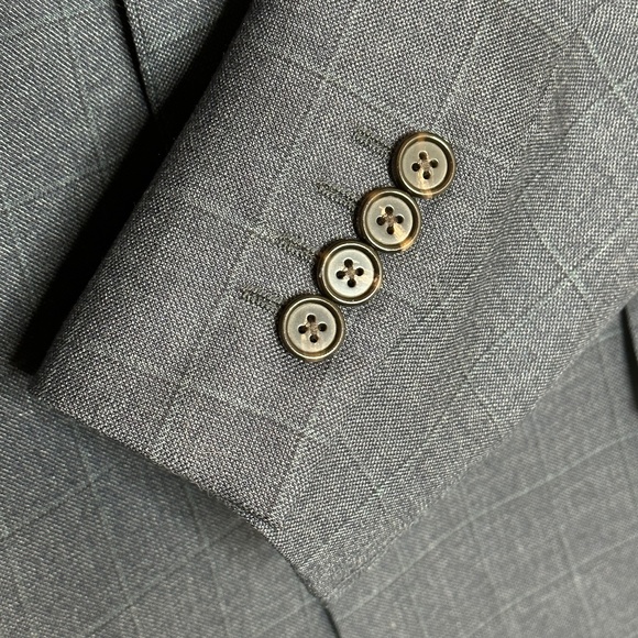 Ralph by Ralph Lauren 2 Button Sport Coat 44L Blue Windowpane Wool Silk Blend - Picture 5 of 10